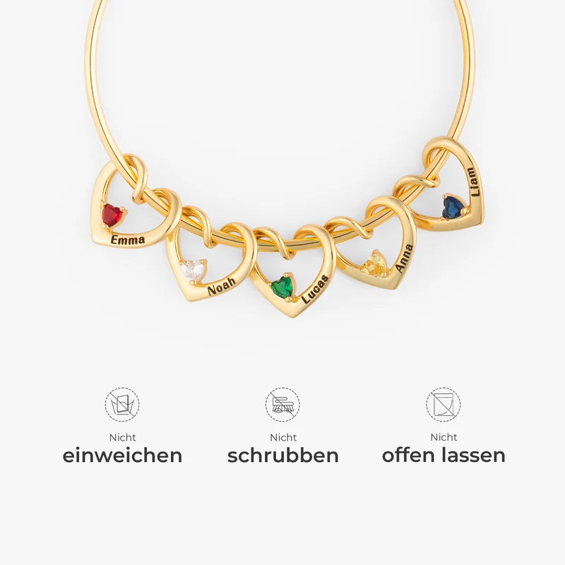 Herz Mit Geburtstein - Personalisiertes Geschenk | Armband Herren Und Damen