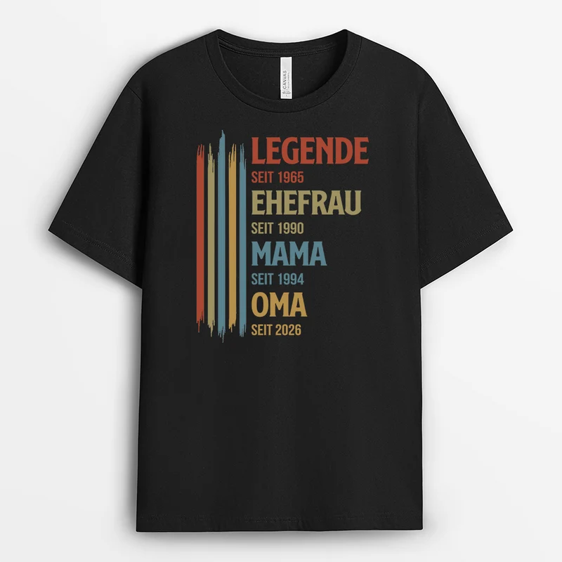 Legende Ehefrau Mama Oma Streifen - Personalisiertes Geschenk | Oma T Shirt
