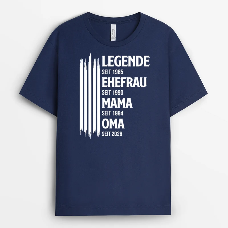 Legende Ehefrau Mama Oma Streifen - Personalisiertes Geschenk | Oma T Shirt