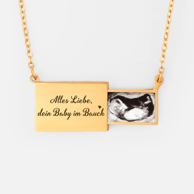 Alles Liebe Von Deinen Babys Im Bauch - Personalisierte Geschenke Foto | Geburtskette Baby