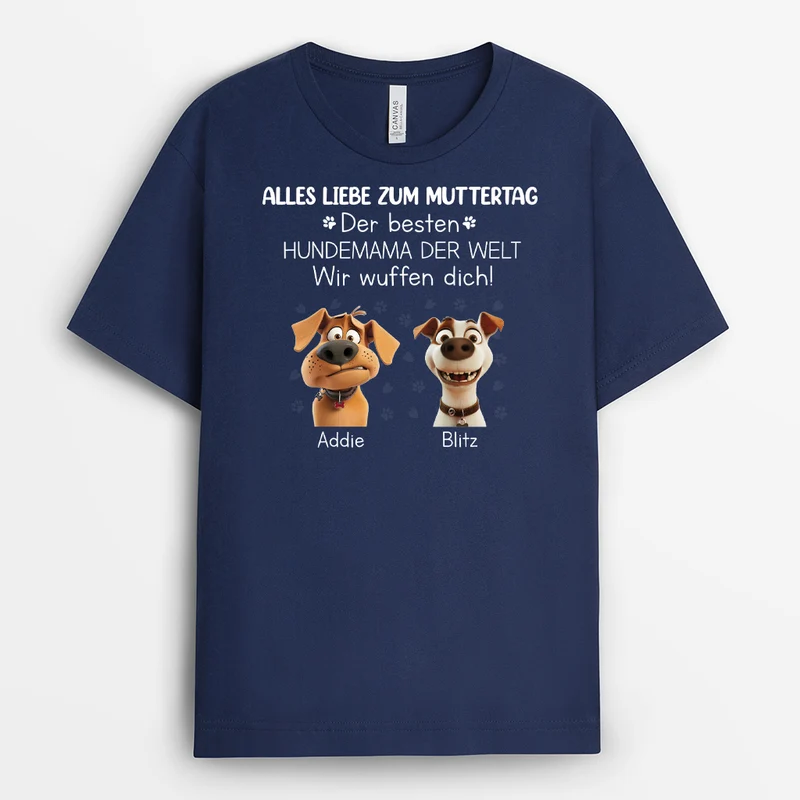 Vatertag Hundepapa Wir Wuffen Dich - Personalisiertes Geschenk | Schwarzes T shirt Hund