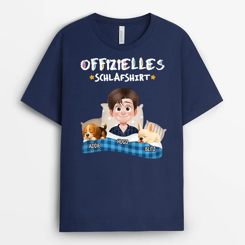 Offizielles Schlafshirt Cartoon Buntstifte - Personalisiertes Geschenk | Hunde T-shirts