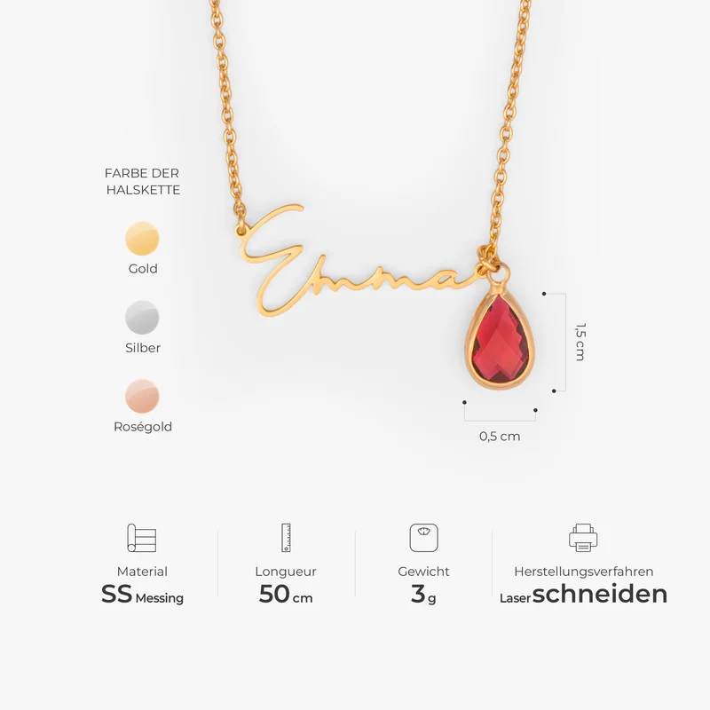 Geburtsstein - Personalisiertes Geschenk | Namenskette