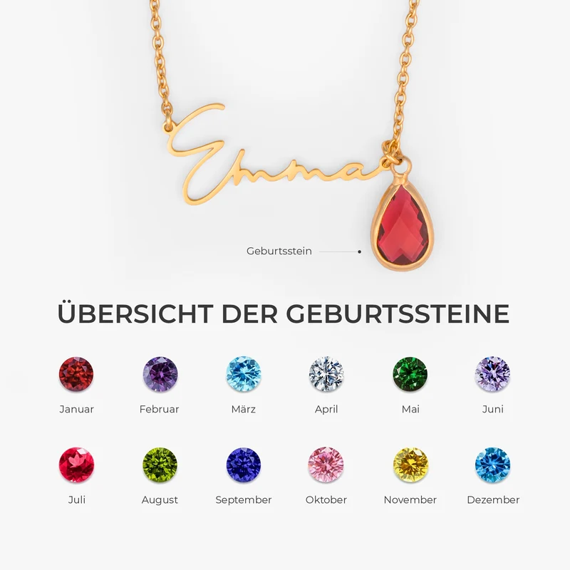 Geburtsstein - Personalisiertes Geschenk | Namenskette