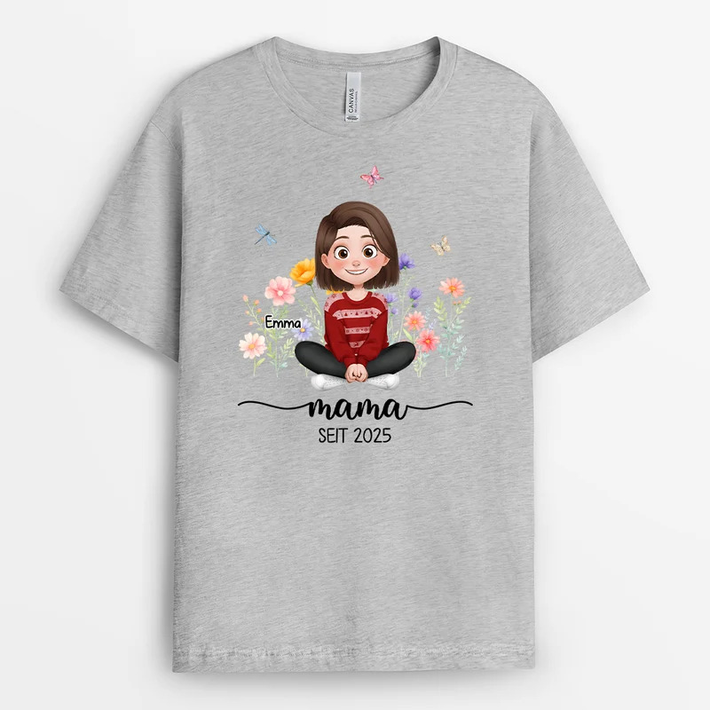 Mama Seit Blumen - Personalisierte Geschenke Für Mama/Papa | Shirt