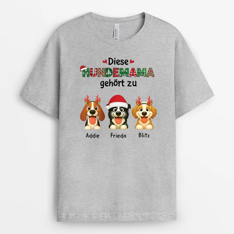 Dieser Hundepapa Gehört Zu - Personalisierte Weihnachtsgeschenke | T Shirt Hund