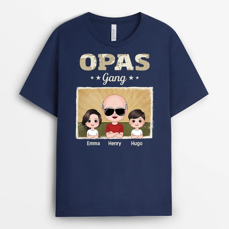 Papas/Opas Bande - Personalisiertes Geschenk | T-shirt für Herren im Retro Stil