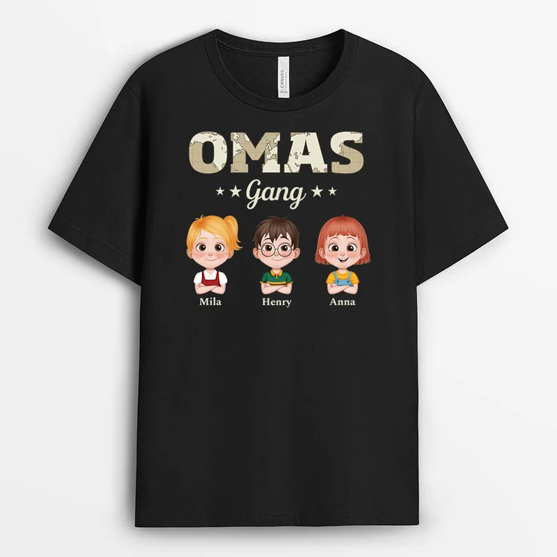 Cartoon Karte Omas/Mamas Gang - Personalisiertes Geschenk | T-Shirt für Omas/Mamas