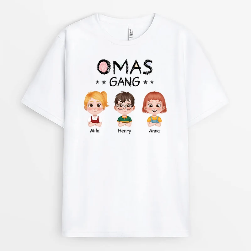 Cartoon Buntstifte Omas/Mamas Gang - Personalisiertes Geschenk | T-Shirt für Omas/Mamas