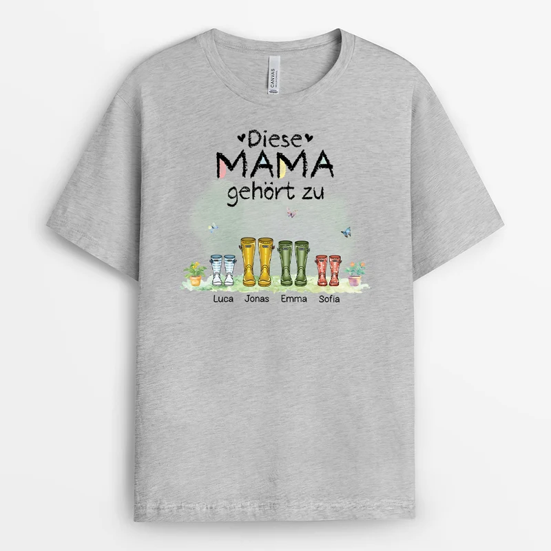Diese Mama Gehört Zu Stiefel - Personalisierte Geschenke Für Mama | T-Shirt
