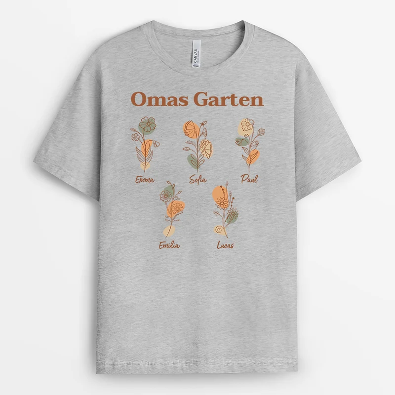 Mamas Garten Lineart - Personalisiertes Geschenk | Mama T-Shirt