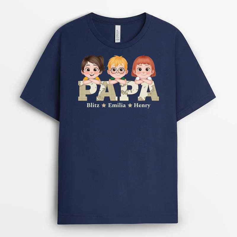 Weltkarte Opa/Papa - Personalisiertes Geschenk | T-shirts Männer