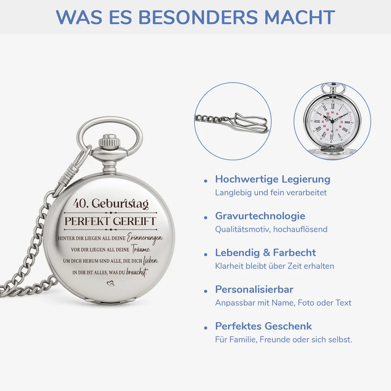 Geburtstagswünsche- Personalisierte Geschenke Zum Geburtstag | Taschenuhr