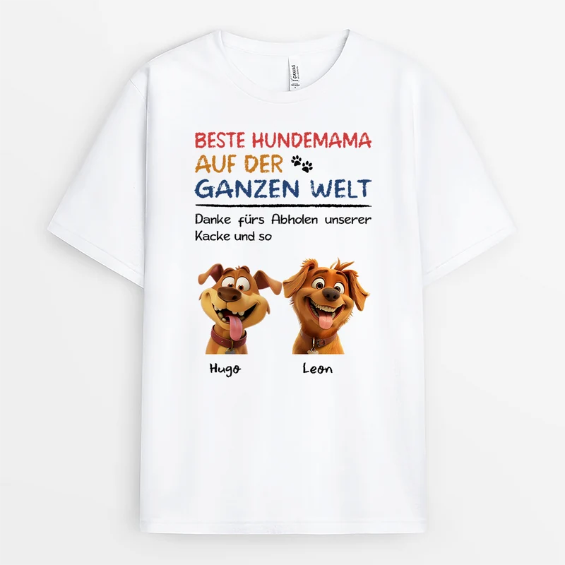 Liebe Hundemama - Personalisiertes Geschenk | T shirt Hund