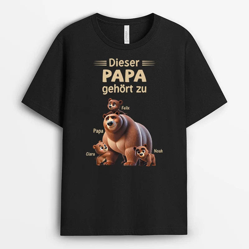 Dieser Papa Gehört Zu Bär - Personalisiertes Geschenk | T Shirt Papa