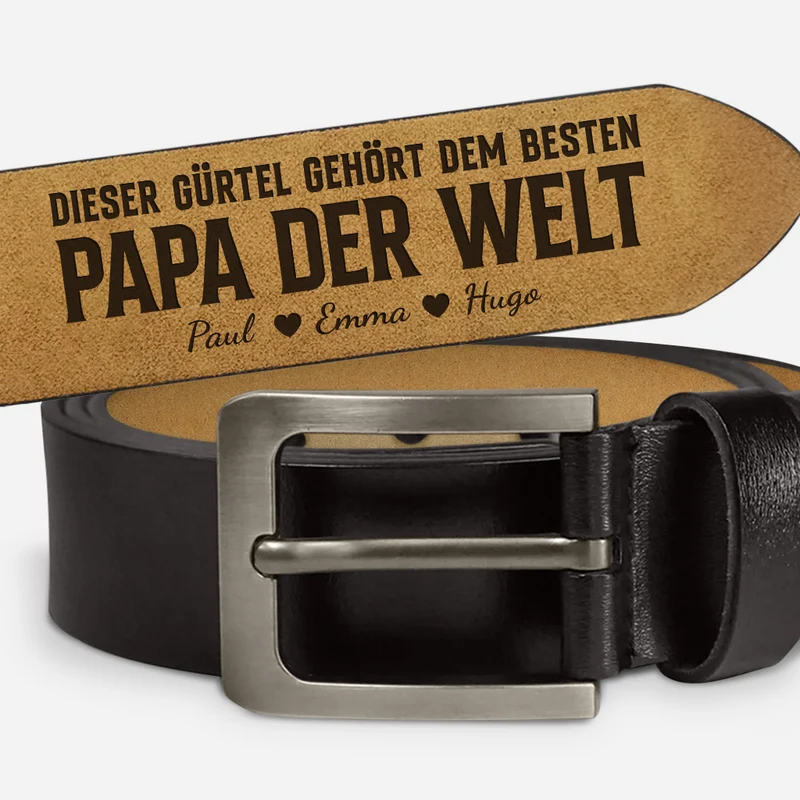 Dieser Gürtel Gehört Dem Besten Papa Der Welt - Personalisiertes Geschenk | Gürtel für Papa