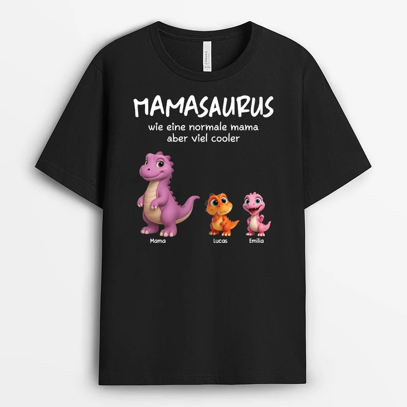 Mamasaurus Cartoon - Personalisiertes Geschenk | Mama T-Shirt