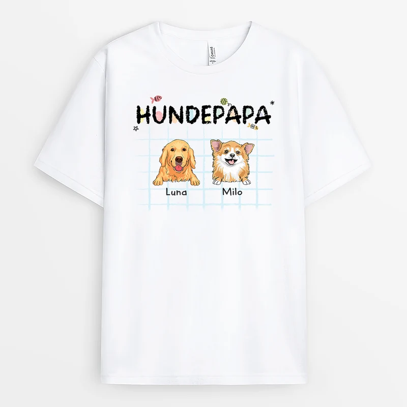 Hundepapa - Personalisiertes Geschenk | T-Shirt für Hundeliebhaber