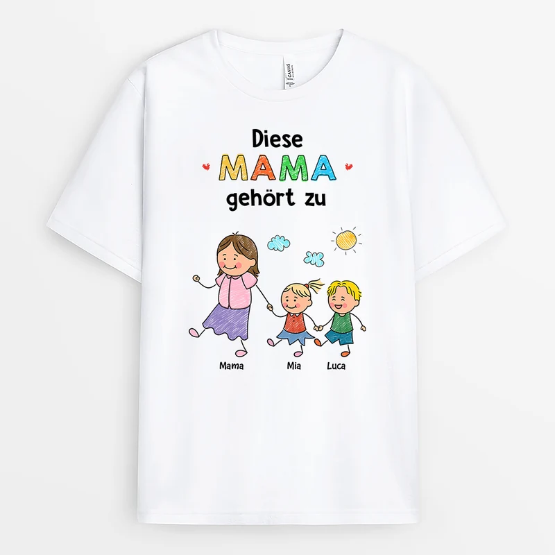 Dieser Papa Gehört Zu Buntstifte - Personalisiertes Geschenk | Mama & Papa Shirt