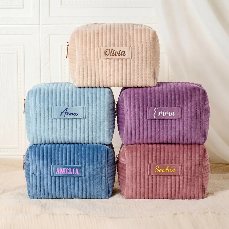 Damen Kosmetiktasche Name - Personalisierte Geschenke Für Frauen | Kosmetiktasche Samt