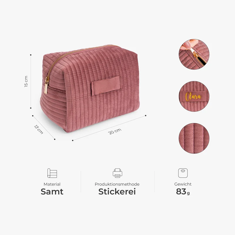 Damen Kosmetiktasche Name - Personalisierte Geschenke Für Frauen | Kosmetiktasche Samt