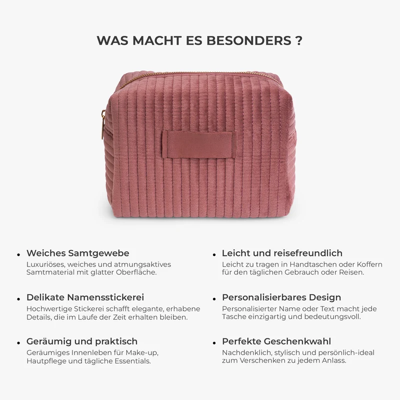 Damen Kosmetiktasche Name - Personalisierte Geschenke Für Frauen | Kosmetiktasche Samt