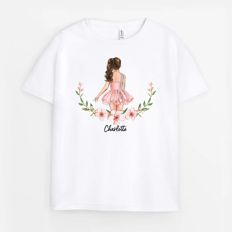 Ballett Mädchen - Personalisiertes Geschenk | T-Shirts Kinder Frauen Blumen
