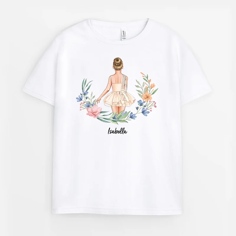 Ballett Mädchen - Personalisiertes Geschenk | T-Shirts Kinder Frauen Blumen