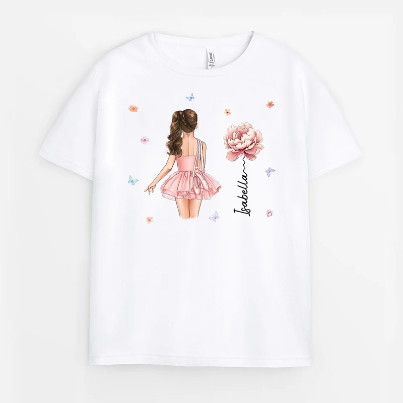 Ballet - Personalisiertes Geschenk | T-Shirts Kinder Frauen Blumen