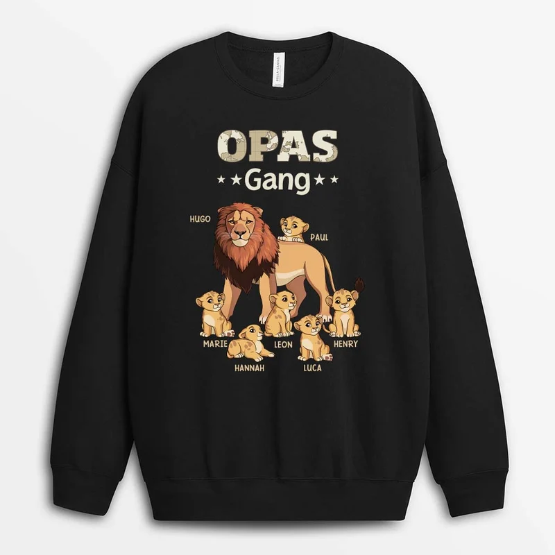 Papas/Opas Bande Löwe - Personalisiertes Geschenk | Pullover für Opas/Papas
