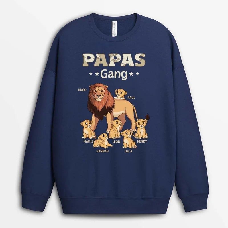 Papas/Opas Bande Löwe - Personalisiertes Geschenk | Pullover für Opas/Papas