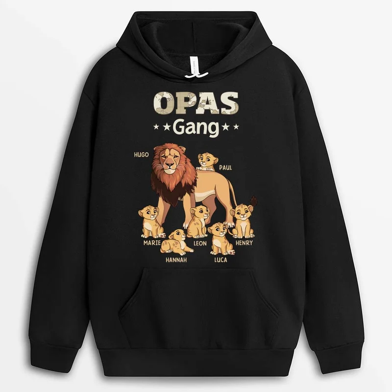 Papas/Opas Bande Löwe - Personalisiertes Geschenk | Hoodie für Opas/Papas