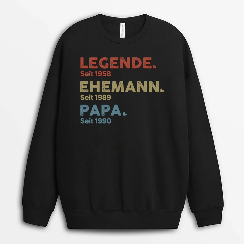 Legende Ehemann Papa Und Opa Seit - Personalisiertes Geschenk | Pullover für Herren