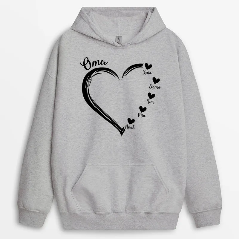 Oma mit Herz - Personalisiertes Geschenk | Hoodie für Omas