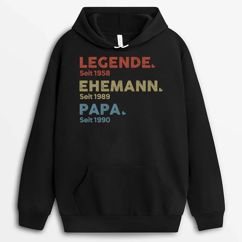 Legende Ehemann Papa Und Opa Seit - Personalisiertes Geschenk | Hoodie für Herren