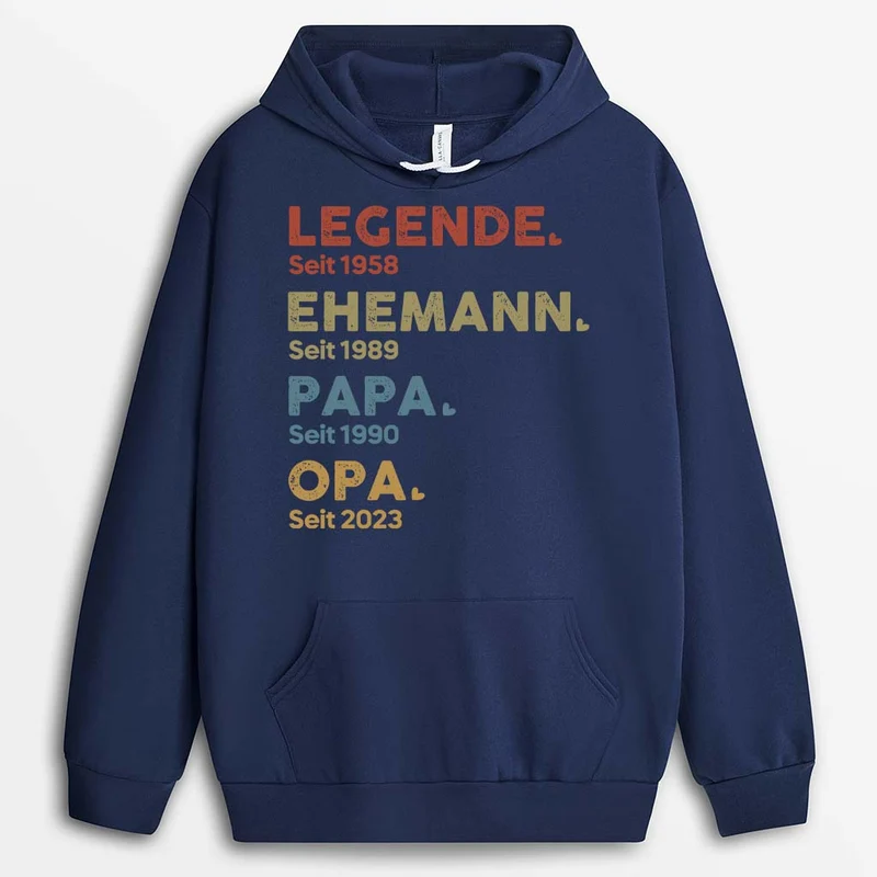 Legende Ehemann Papa Und Opa Seit - Personalisiertes Geschenk | Hoodie für Herren