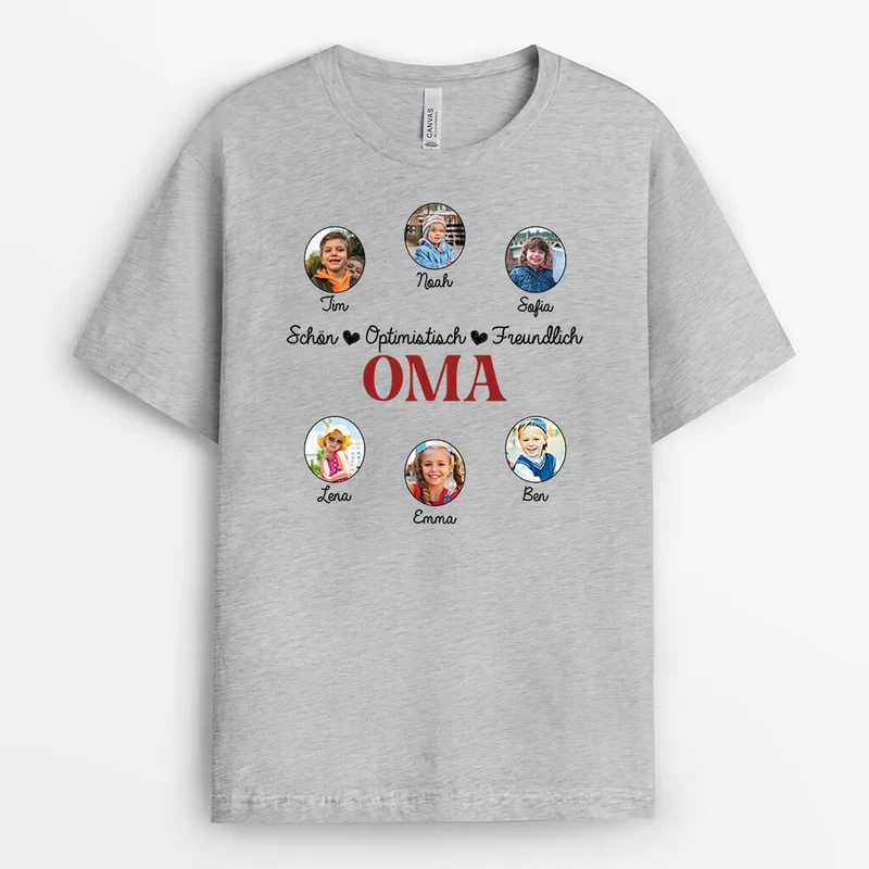 Schöne Fürsorgliche Tapfere Niedliche Freundliche Oma - Personalisiertes Geschenk | T-shirt für Omas
