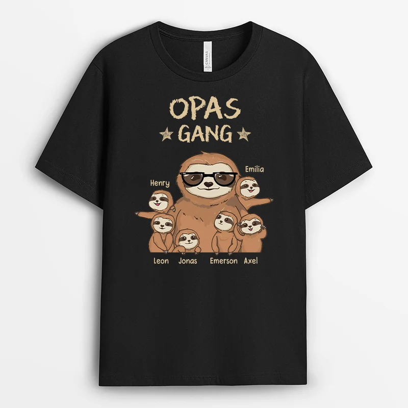 Papas/Opas Bande Faultiere - Personalisiertes Geschenk | T-shirt für Opas/Papas