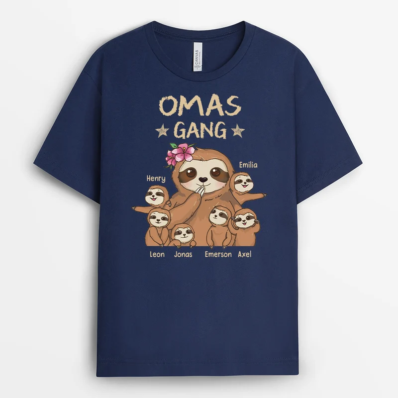 Papas/Opas Bande Faultiere - Personalisiertes Geschenk | T-shirt für Opas/Papas