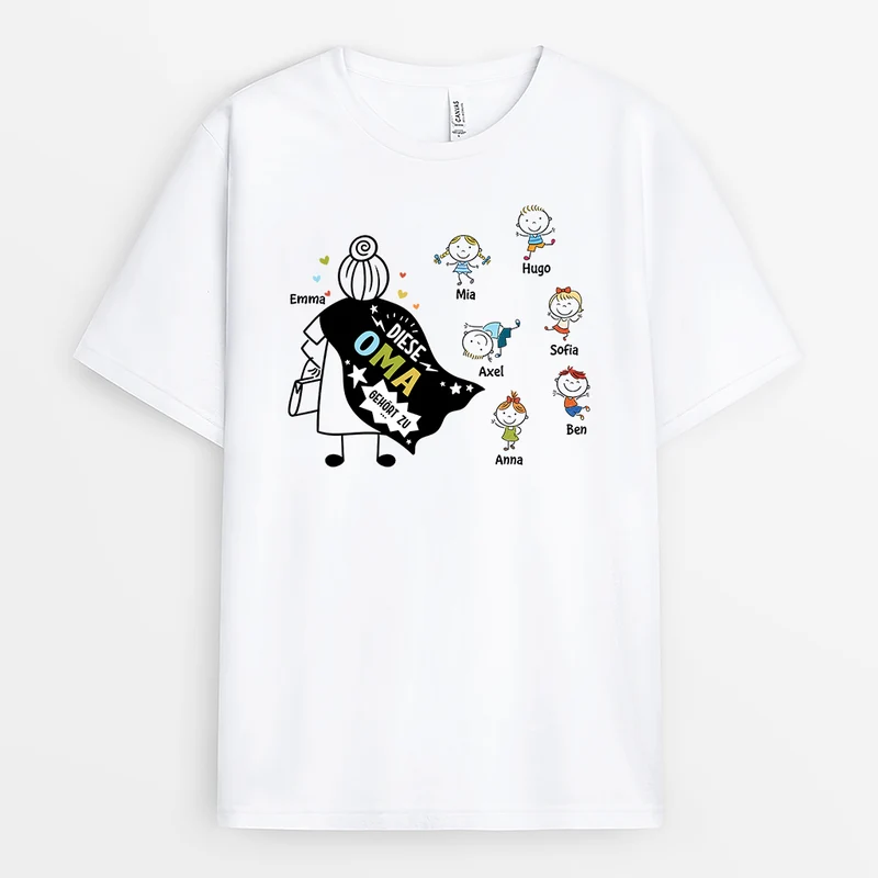 Diese Oma Gehört Zu Lineart Oma Superheld - Personalisiertes Geschenk | T-shirt für Oma
