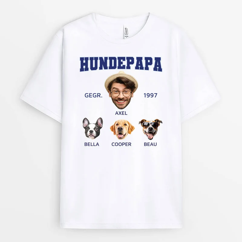 Hunde - Personalisiertes Geschenk | T-Shirt mit Foto ohne Hintergrund für Hundehalter