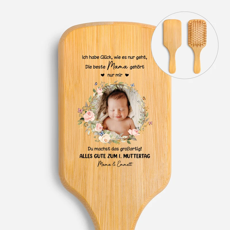 Du Machst Das Großartig - Personalisierte Geschenke Foto | UV Druck Bambus Haarbürste Mama/Papa