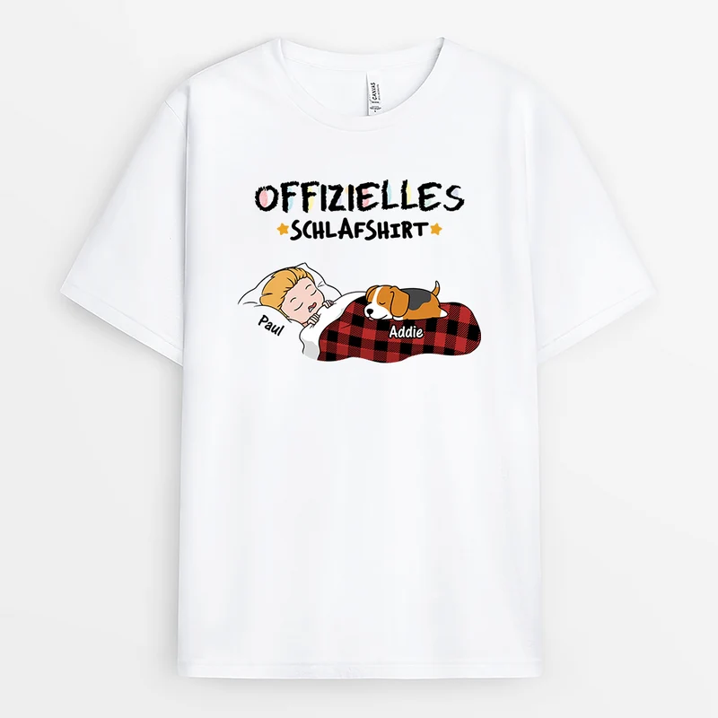 Offizielles Schlafshirt - Personalisiertes Geschenk | T-Shirt für Hundeliebhaber