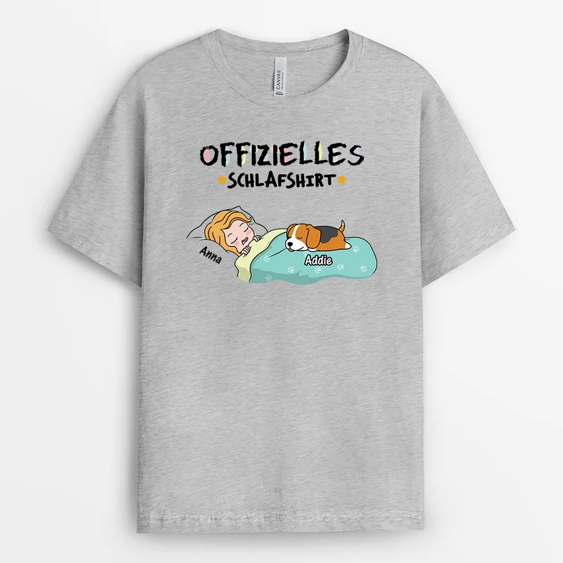 Offizielles Schlafshirt - Personalisiertes Geschenk | T-Shirt für Hundeliebhaber