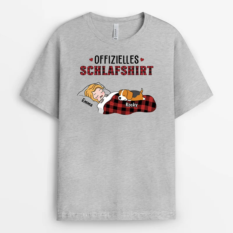 Offizielles Schlafshirt - Personalisiertes Geschenk | T-Shirt für Hundeliebhaber