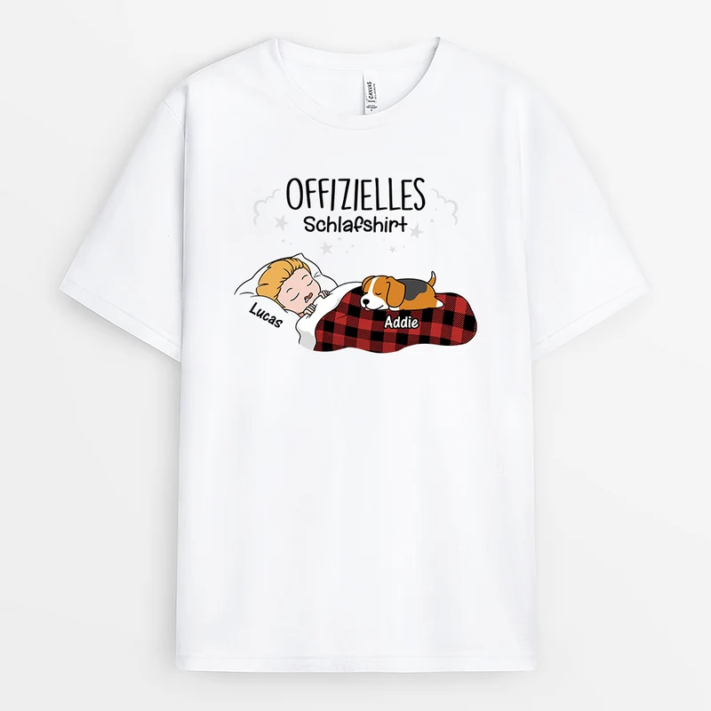 Offizielles Schlafshirt - Personalisiertes Geschenk | T-Shirt für Hundeliebhaber