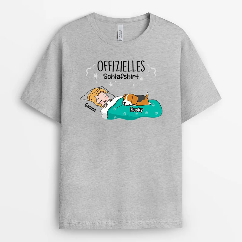 Offizielles Schlafshirt - Personalisiertes Geschenk | T-Shirt für Hundeliebhaber