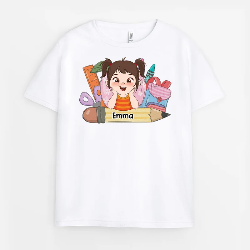 Schulbedarf Kindernamen - Personalisiertes Geschenk | T Shirt Einschulung Kinder