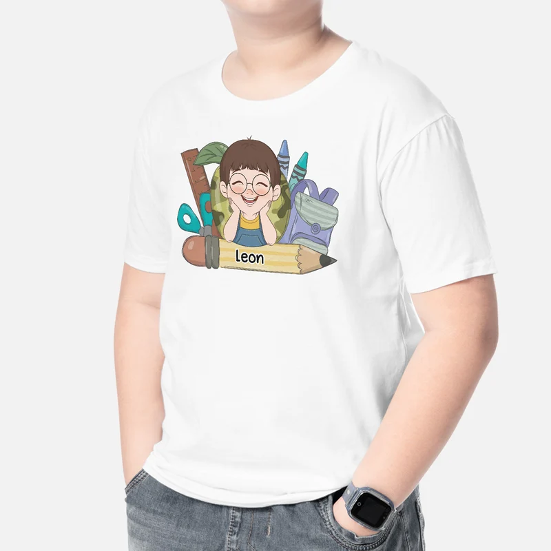 Schulbedarf Kindernamen - Personalisiertes Geschenk | T Shirt Einschulung Kinder