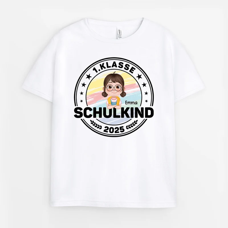 Schulkind - Personalisiertes Geschenk | T Shirt Einschulung Kinder Kreis